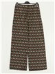 Jacquard wide-leg trousers marron-verde