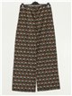 Jacquard wide-leg trousers marron-verde