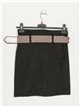 Belted mini skirt negro