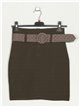 Belted mini skirt verde-militar