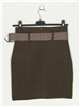 Belted mini skirt verde-militar