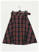 Checked midi skirt with ruffles negro