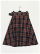 Checked midi skirt with ruffles negro