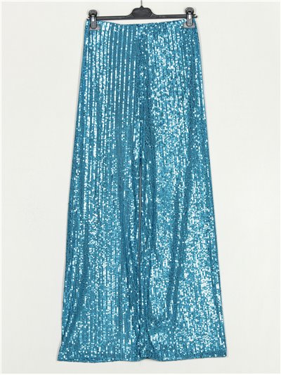 Sequinned trousers teal