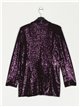 Shiny fabric blazer morado