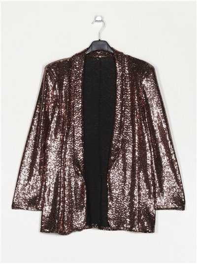 Shiny fabric blazer oro-rosa