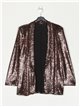 Shiny fabric blazer oro-rosa