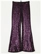 Shiny fabric flare trousers morado