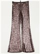 Shiny fabric flare trousers oro-rosa