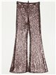 Shiny fabric flare trousers oro-rosa