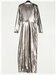 Metallic thread maxi dress oro-negro