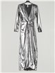 Metallic thread maxi dress plata