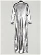 Metallic thread maxi dress plata