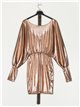 Metallic thread dress champan