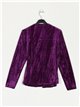 Velvet gathered blouse morado