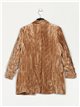 Velvet blazer with turn-up sleeves camel