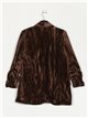 Velvet blazer with turn-up sleeves marron