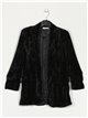 Velvet blazer with turn-up sleeves negro