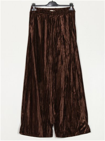 Velvet straight leg trousers marron