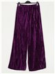 Velvet straight leg trousers morado