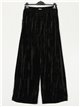 Velvet straight leg trousers negro