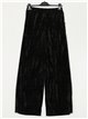 Velvet straight leg trousers negro