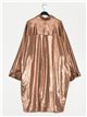 Plus size metallic thread shirt dress champan