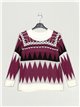 Contrast sweater buganvilla