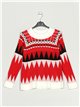 Contrast sweater rojo