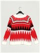 Contrast sweater rojo