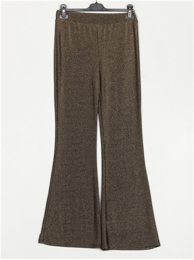 Metallic thread flare trousers oro