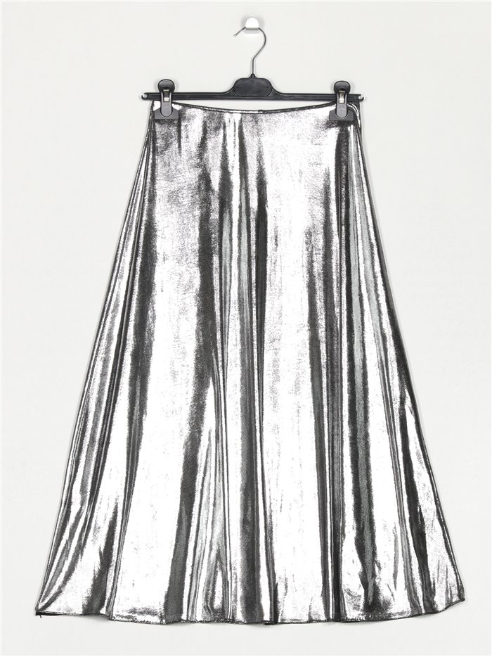 Metallic thread skirt plata