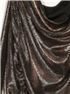 Gathered metallic thread dress champan