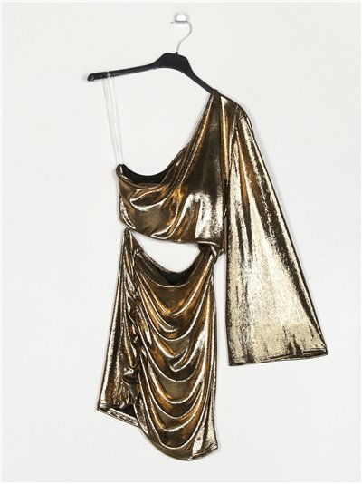 Gathered metallic thread dress oro