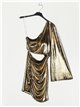 Gathered metallic thread dress oro