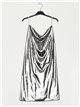 Metallic thread dress with rhinestone plata