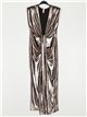 Metallic thread dress with knots champan