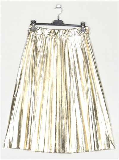 Faux leather pleated skirt oro