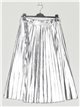 Faux leather pleated skirt plata