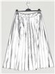 Faux leather pleated skirt plata