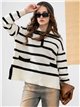 Zip neck striped sweater 