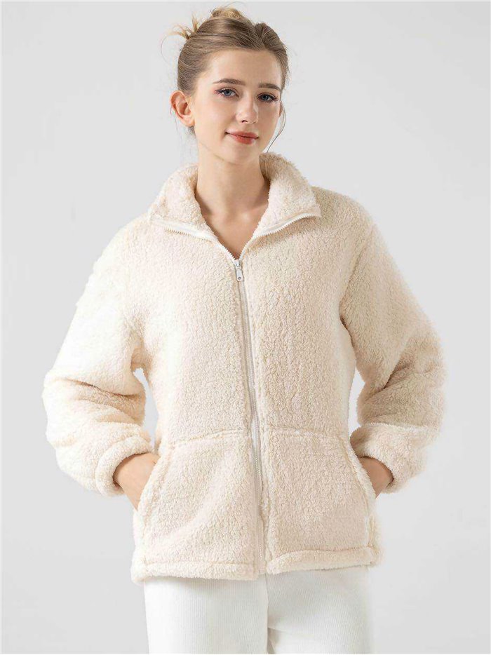 Oversized sherpa fleece jacket 