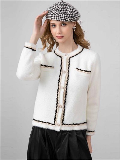 Knit cardigan with beads buttons 