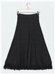 Frayed edge midi knit skirt negro