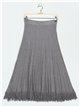 Frayed edge midi knit skirt gris