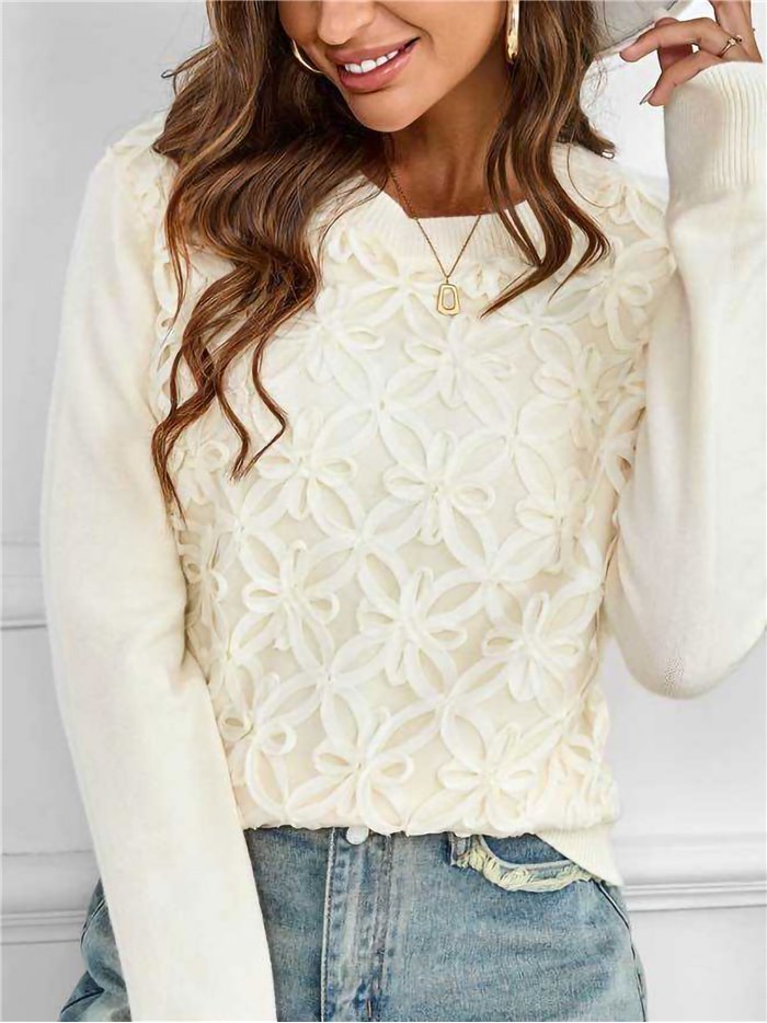 Die-cut knit sweater 