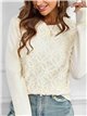 Die-cut knit sweater 