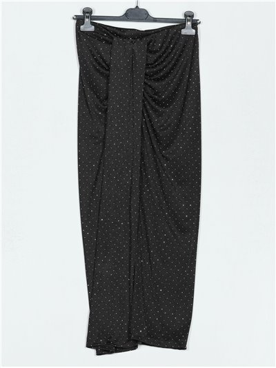 Midi skirt with rhinestone negro