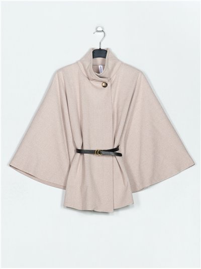 Belted soft cape beis