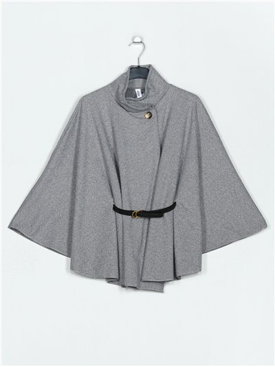 Belted soft cape gris